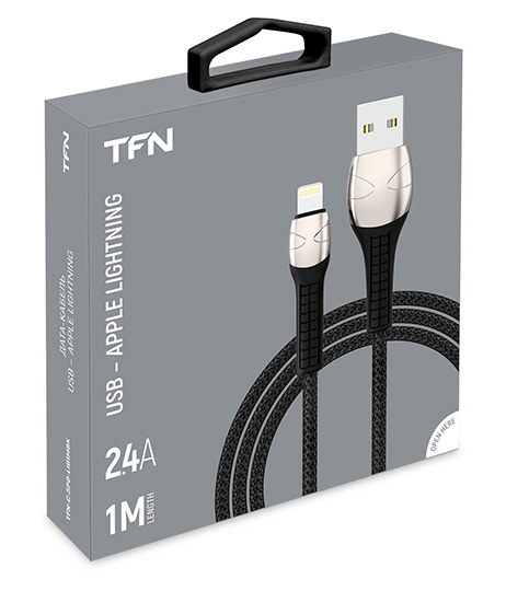 

Кабель USB-Lightning 8-pin, 2.4A, 1м, черный TFN Spider (C-SPD-LIG1MBK), Spider