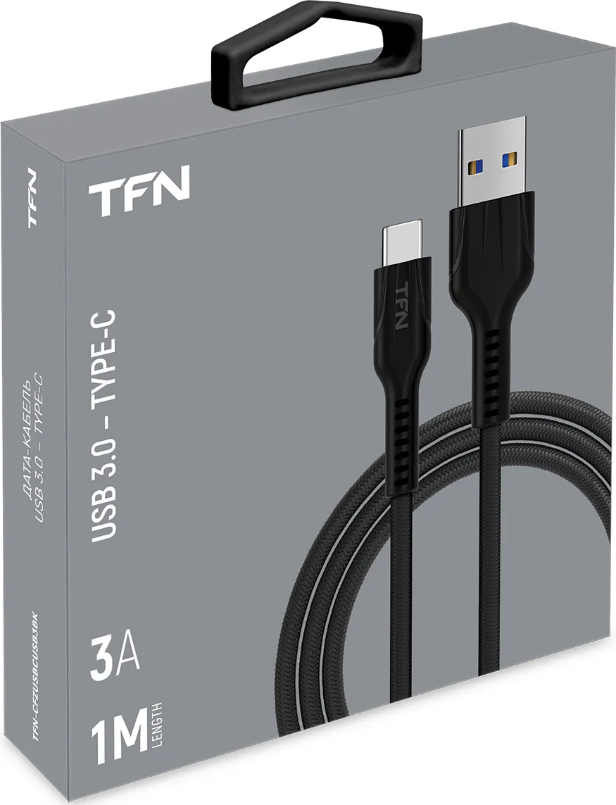 

Кабель USB 3.0(Am)-Type-C, 3A, 1м, черный TFN Forza (CFZUSBCUSB3BK), Forza