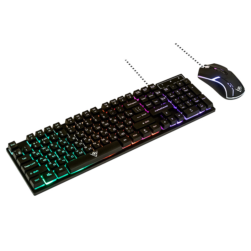 Клавиатура + мышь Nakatomi KMG-2305U, USB, черный (KMG-2305U BLACK)