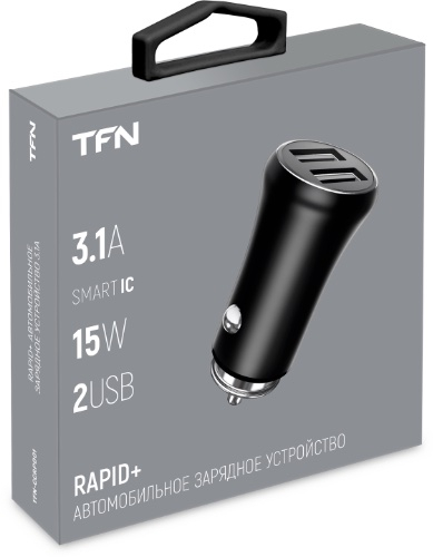 

Автомобильное зарядное устройство TFN RAPID, 2xUSB, 3.1А, черный (CCRPD01), RAPID