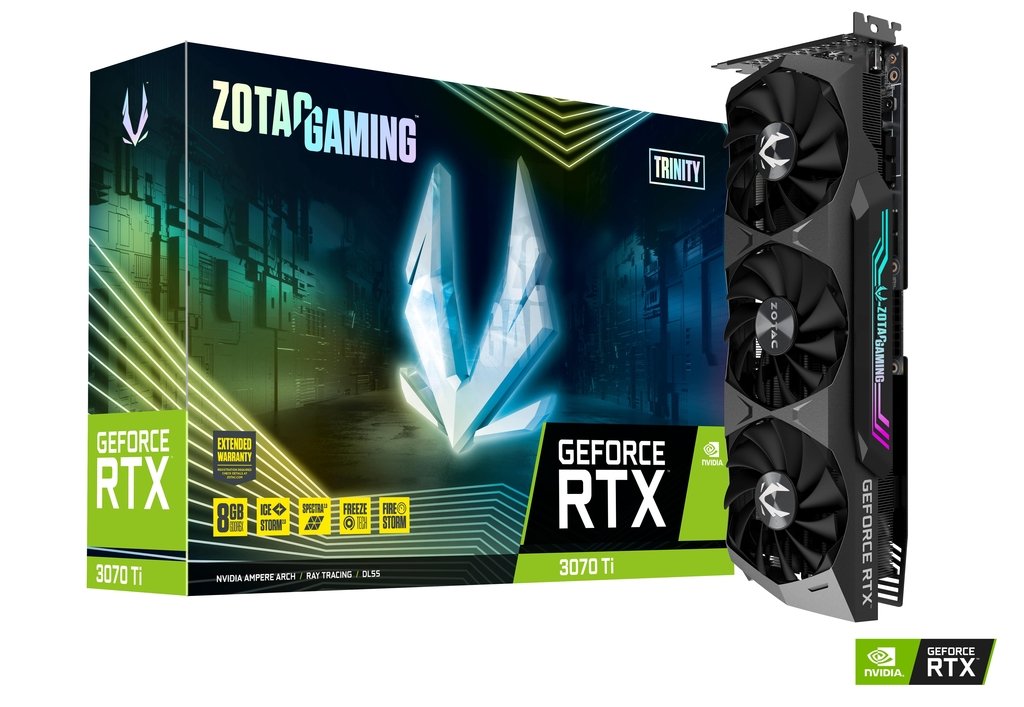 

Видеокарта ZOTAC NVIDIA GeForce RTX 3070ti GAMING Trinity, 8Gb DDR6X, 256bit, PCI-E, HDMI, 3DP, Retail (ZT-A30710D-10P LHR), GAMING Trinity