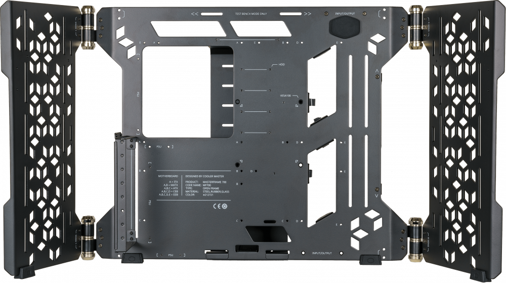 Корпус COOLERMASTER MasterFrame MF700, EATX, Full-Tower, 2xUSB 3.1, USB Type-C, черный, Без БП (MCF-MF700-KGNN-S00)