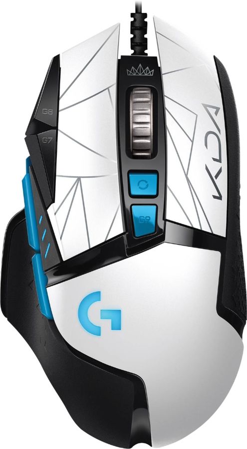 Мышь проводная Logitech G502 Hero, 25600dpi, оптическая светодиодная, USB, белый/черный (910-006097)