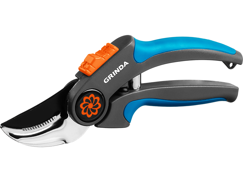 

Секатор Grinda PROLine P-55, длина 205мм, диаметр реза до 20, фиксатор лезвий (423455), P-55