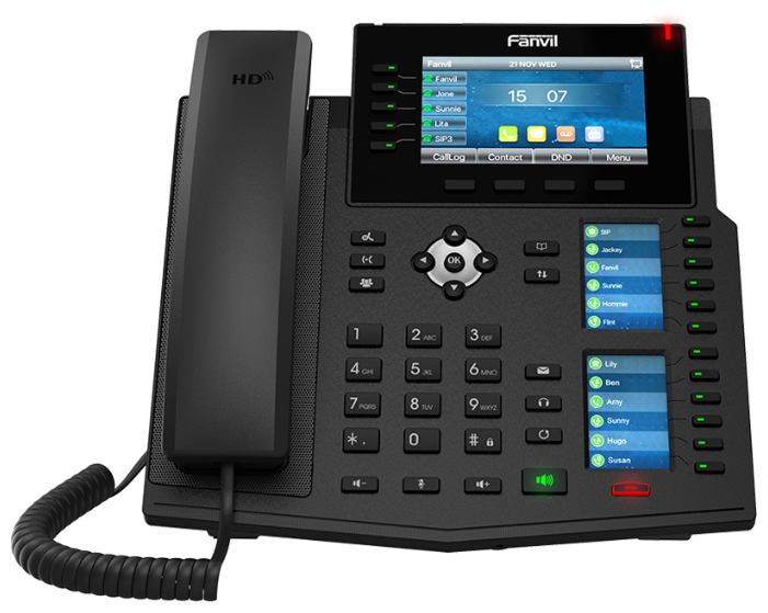 VoIP-телефон Fanvil X6U, 20 линий, цветной дисплей, PoE, черный (Fanvil X6U)