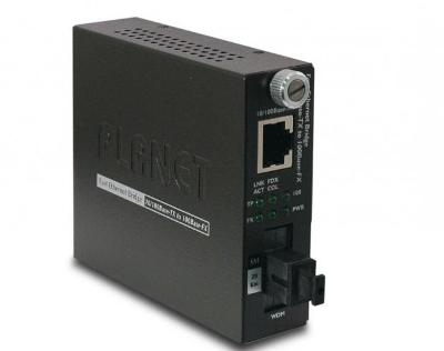 

Медиаконвертер Planet, RJ-45x100 Мбит/с, SCx100 Мбит/с, MM, Tx:1310, Rx:1550, 20км, (FST-806A20)