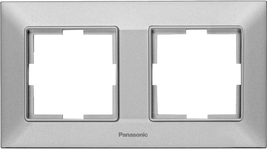 

Рамка Panasonic Arkedia Slim, горизонтальная, 2-поста, серебро (WNTF08022SL-RU), 0
