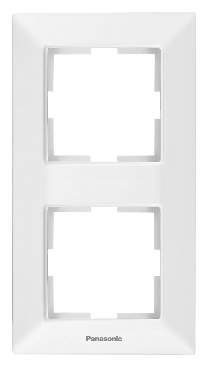 Рамка Panasonic Arkedia Slim, вертикальная, 2-поста, белая (WNTF08122WH-RU) - фото 1