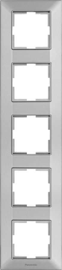 

Рамка Panasonic Arkedia Slim, вертикальная, 5-постов, серебро (WNTF08152SL-RU)