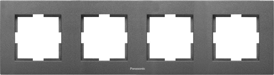 

Рамка Panasonic КВАРТА Karre Plus, горизонтальная, 4-поста, дымчатый (WKTF08042DG-RU)