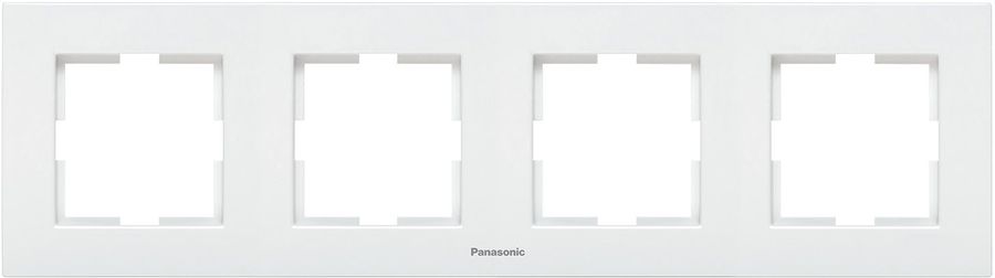 Рамка Panasonic Karre Plus, горизонтальная, 4-поста, белый (WKTF08042WH-RU)