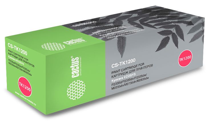 

Картридж лазерный Cactus CS-TK1200 черный (3000стр.) для Kyocera Ecosys P2335d/P2335dn/P2335dw/M2235dn/M2735dn (плохая упаковка), CS-TK1200