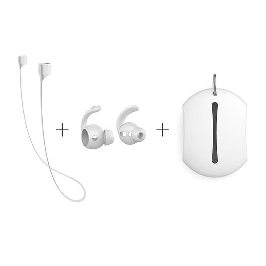 

Набор аксессуаров Deppa Accessories Kit, шнурок, амбушюры, система хранения для Apple AirPods, белый, -