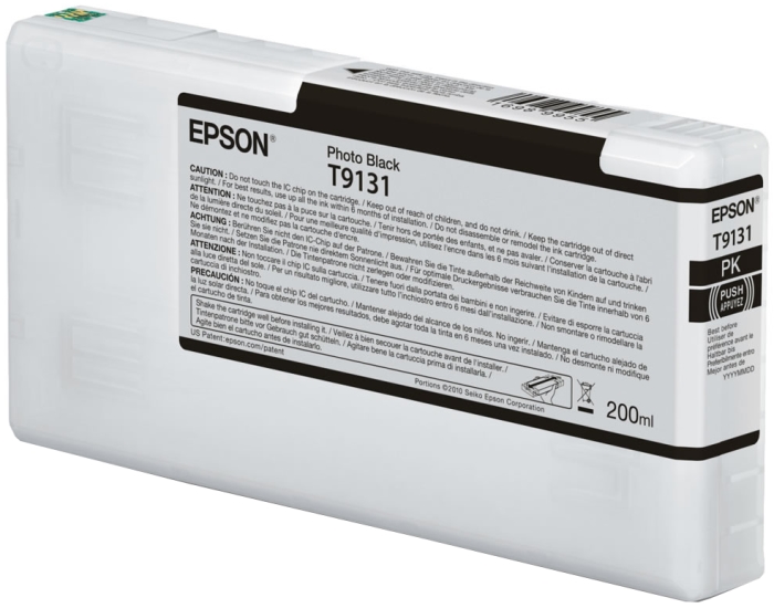 

Картридж струйный Epson T9131 (C13T913100), черный, оригинальный, объем 200 мл для Epson SureColor SC-P5000/SC-P5000 Spectro/SC-P5000V/SC-P5000V Spectro, T9131