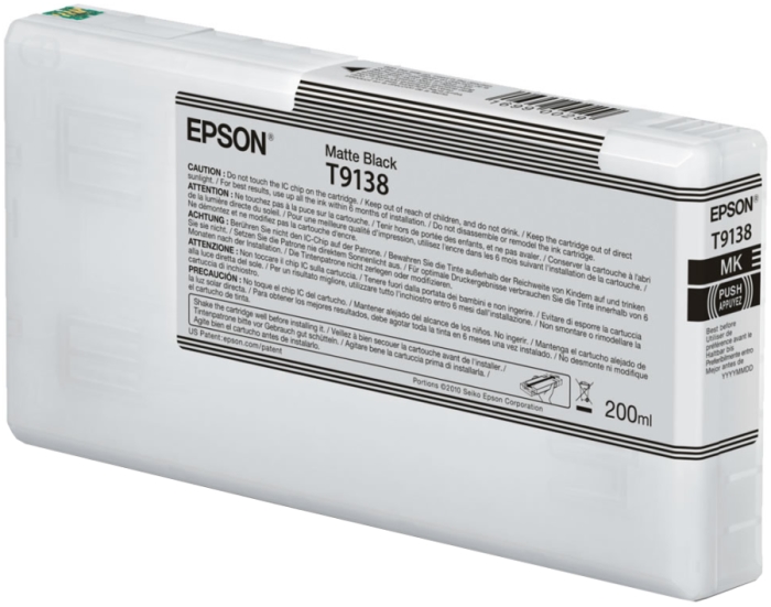 Картридж Epson T9138 (C13T913800), матовый черный, 200 мл