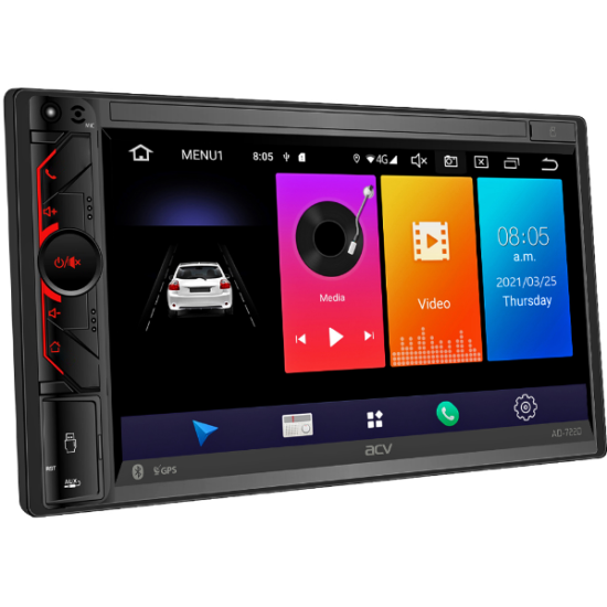 

Автомагнитола ACV AD-7220, 2 DIN, 4x50 Вт, USB, Android, черный (1561324), AD-7220