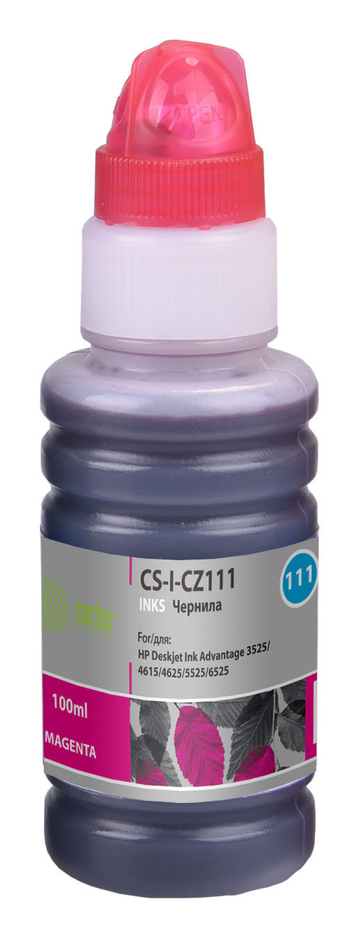 

Чернила Cactus CZ111, 100 мл, пурпурный, совместимые для DJ IA 3525/5525/4525 (CS-I-CZ111), CZ111