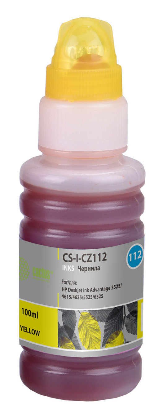 

Чернила Cactus CZ112, 100 мл, желтый, совместимые для DJ IA 3525/5525/4525 (CS-I-CZ112), CZ112