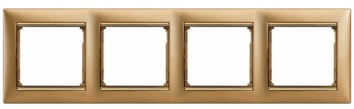 

Рамка Legrand Valena, горизонтальная, 4-поста, матовое золото (770304)