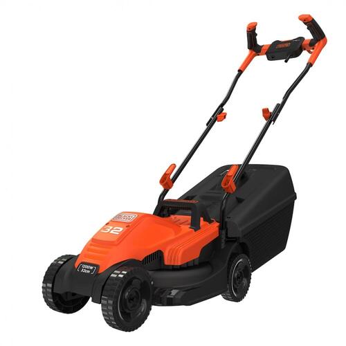 

Колесная газонокосилка BLACK+DECKER BEMW451BH-QS, электрическая, 1200Вт, ширина скашивания 32см, высота скашивания 20мм-60мм, объем травосборника 30л., 10.2кг, BEMW451BH-QS