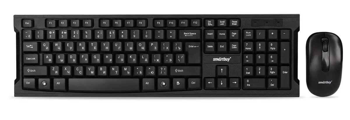 Клавиатура + мышь SmartBuy ONE SBC-116377AG, беспроводной, USB, черный (SBC-116377AG-K) - фото 1