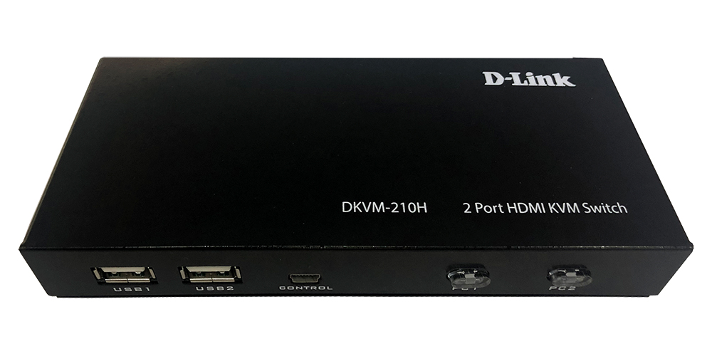 Переключатель KVM (КВМ) D-Link DKVM-210H, 2-ПК, HDMI до 4096x2160, клавиатура USB, мышь USB (DKVM-210H/A1A)