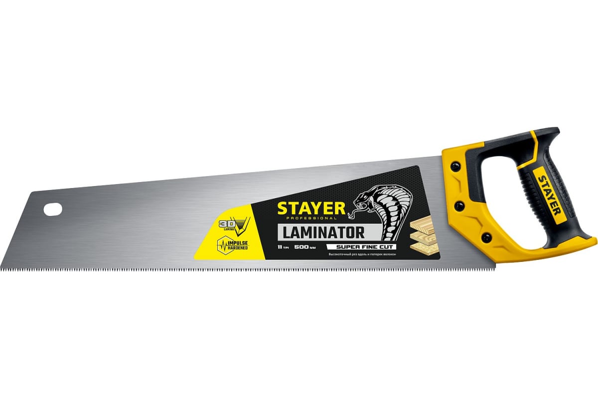 

Ножовка по дереву STAYER PROFESSIONAL Cobra Laminator, длина полотна 500 мм (1516-50), Cobra Laminator