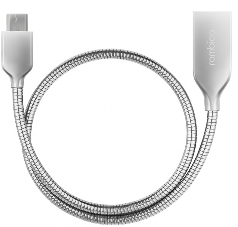 

Кабель USB 2.0(Am)-Micro USB 2.0(Bm), OTG, 30см, металлик Rombica Digital AS-10M (CB-AS10M), Digital AS-10M