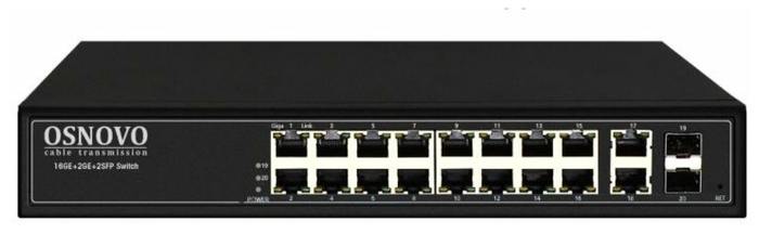 

Коммутатор OSNOVO SW-8182/L(300W), управляемый, кол-во портов: 16x1 Гбит/с, кол-во SFP/uplink: combo RJ-45/SFP 4x1 Гбит/с, установка в стойку, PoE: 16x30Вт (макс. 300Вт) (SW-8182/L(300W)), SW-8182/L(300W)