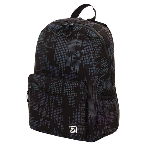 

Рюкзак Brauberg BRIGHT Pixels, анатомическая спинка, 1 отделение, черный/светящийся (229943)