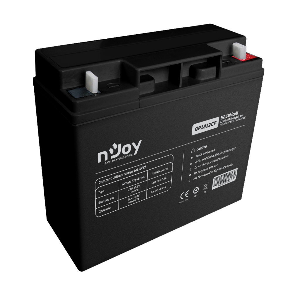 

Аккумуляторная батарея nJoy, 12V, 18Ah (GP1812CF), Черный, 0
