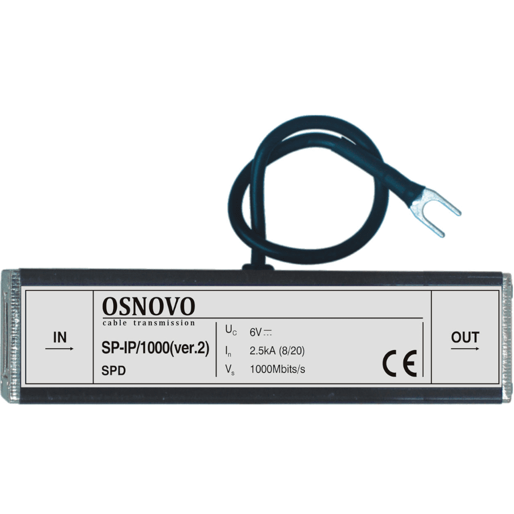 

Грозозащита Osnovo, RJ-45/RJ-45, 1 Гбит/с (SP-IP/1000(ver2))