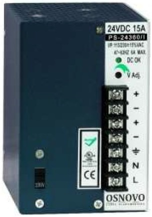 

Блок питания OSNOVO PS-24360/I, 24V, 360W, 15A (PS-24360/I), PS-24360/I