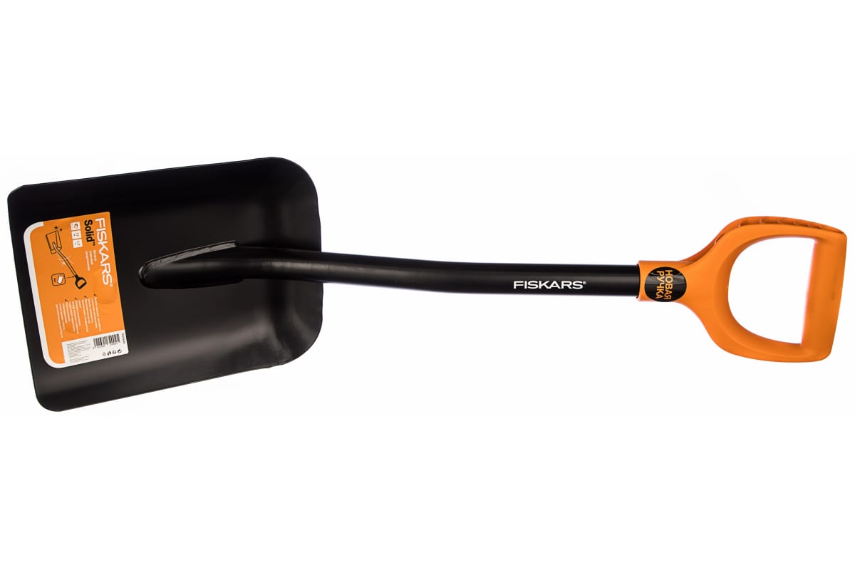 

Лопата Совковая укороченная с черенком FISKARS Solid, ширина 23см (1026649), 0