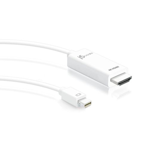 

Кабель-переходник (адаптер) Mini DisplayPort(M)-HDMI(19M) 4K, белый j5create (JDC159), 0