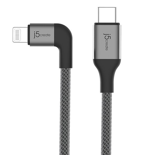 

Кабель Type-c-Type-C, OTG, MFi, угловой, 3A, 1.2м, черный/серебристый j5create (JALC15B)