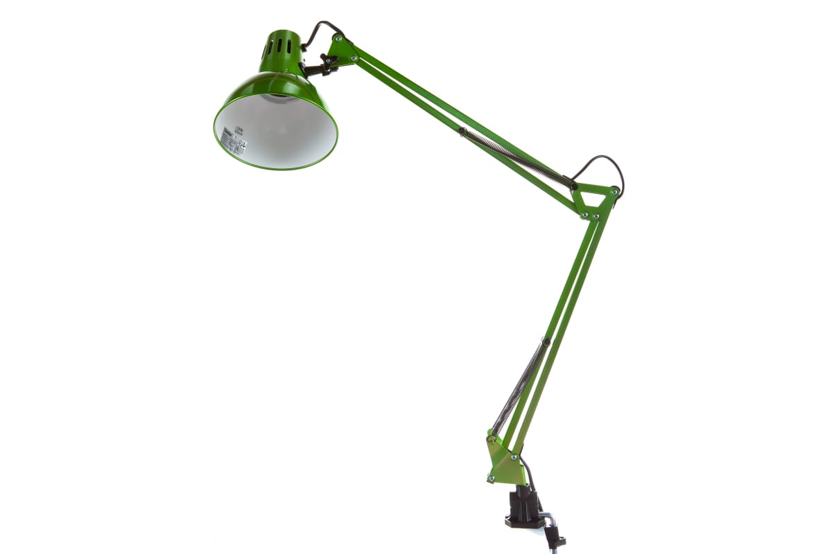 

Светильник на струбцине Camelion Light Solution KD-312 C05, E27, 60 Вт, без ламп, зеленый (12339), KD-312 C05