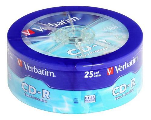 Диск Verbatim CD-R, 700Mb, 52x, Shrink, 25 шт (43726)