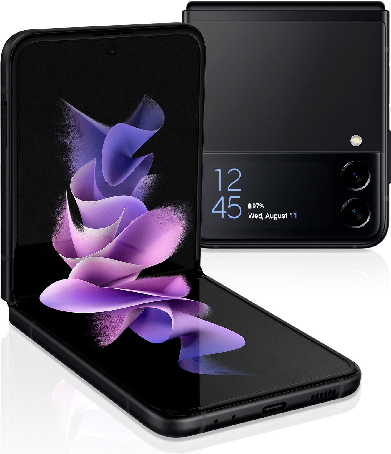 

Смартфон Samsung Galaxy Z Flip3, 6.7" 1080x2640 Dynamic AMOLED 2X, Qualcomm Snapdragon 888, 8Gb RAM, 256Gb, 3G/4G/5G, NFC, Wi-Fi, BT, 2xCam, 2-Sim (nano SIM+eSIM), 3300 мА⋅ч, USB Type-C, Android 11, черный (SM-F711BZKESER), Galaxy Z Flip3