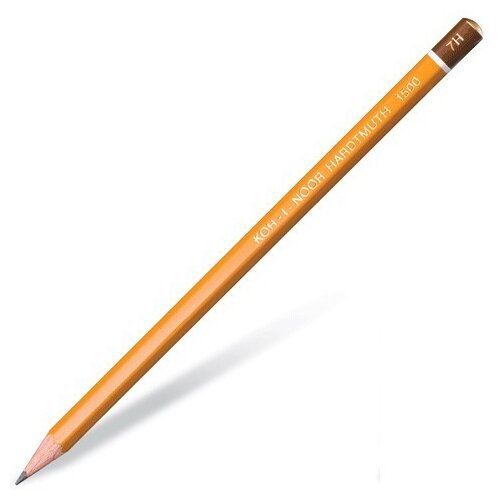 

Карандаш чернографитный 7H, шестигранная форма, оранжевый, KOH-I-NOOR 1500 7H (150007H01170), 1500 7H