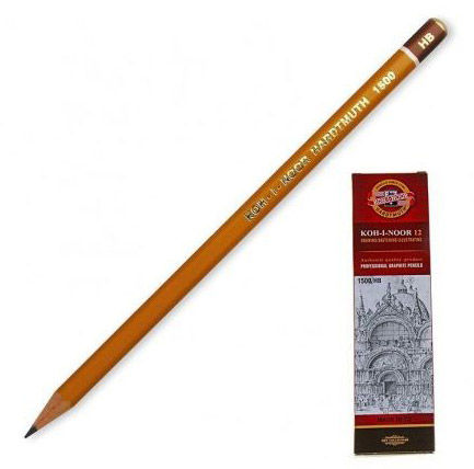 

Карандаш чернографитный HB, шестигранная форма, оранжевый, KOH-I-NOOR 1500 HB (15000HB01170RU), 1500 HB