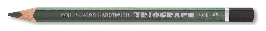 

Карандаш чернографитный 4B, треугольная форма, зеленый, KOH-I-NOOR 1831 4B (183104B001KS), 1831 4B