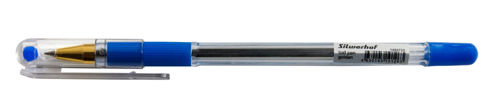 

Ручка шариковая Silwerhof Ball Pen Golden, синие чернила, пластик, колпачок (1489725 ), Golden