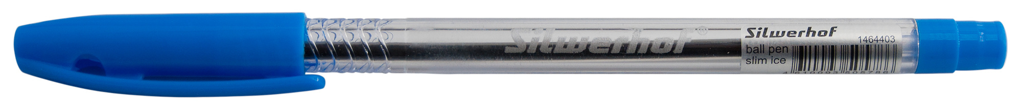 

Ручка шариковая Silwerhof Ball Pen Slim Ice, синие чернила, пластик, колпачок (1464403), Slim Ice