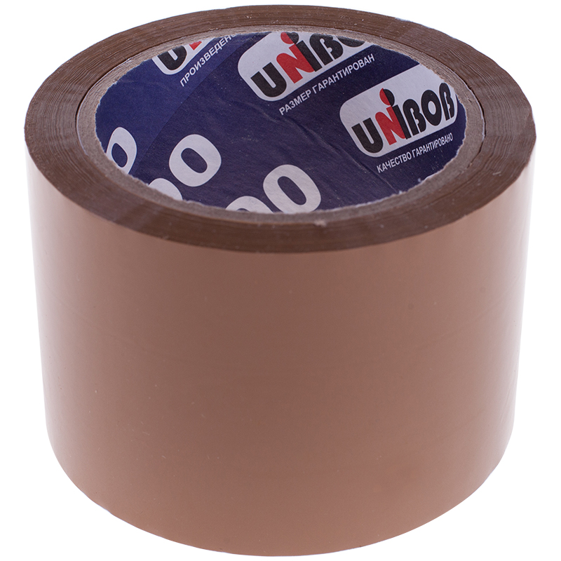 Клейкая лента упаковочная 72мм x 66м односторонняя, полипропилен, коричневый, Unibob (29358)