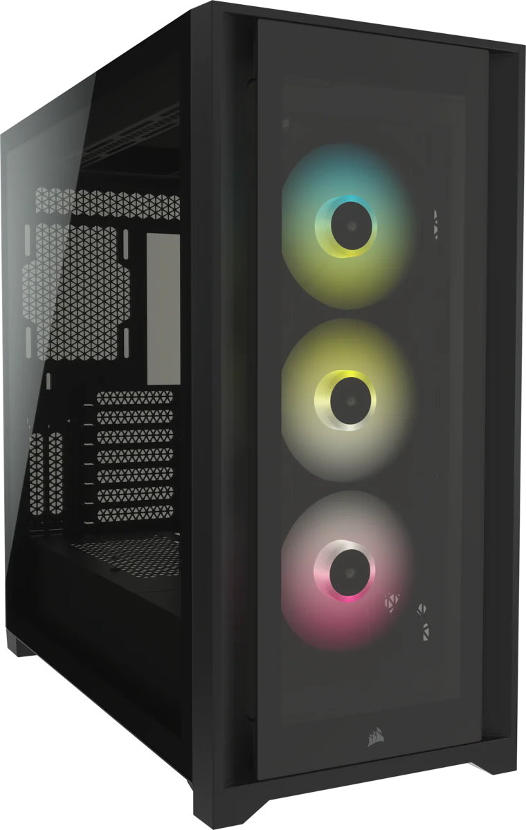 Корпус Corsair iCUE 5000X RGB, ATX, mATX, Mini-ITX, Midi-Tower, 2xUSB 3.0, USB Type-C, черный, Без БП (CC-9011212-WW)