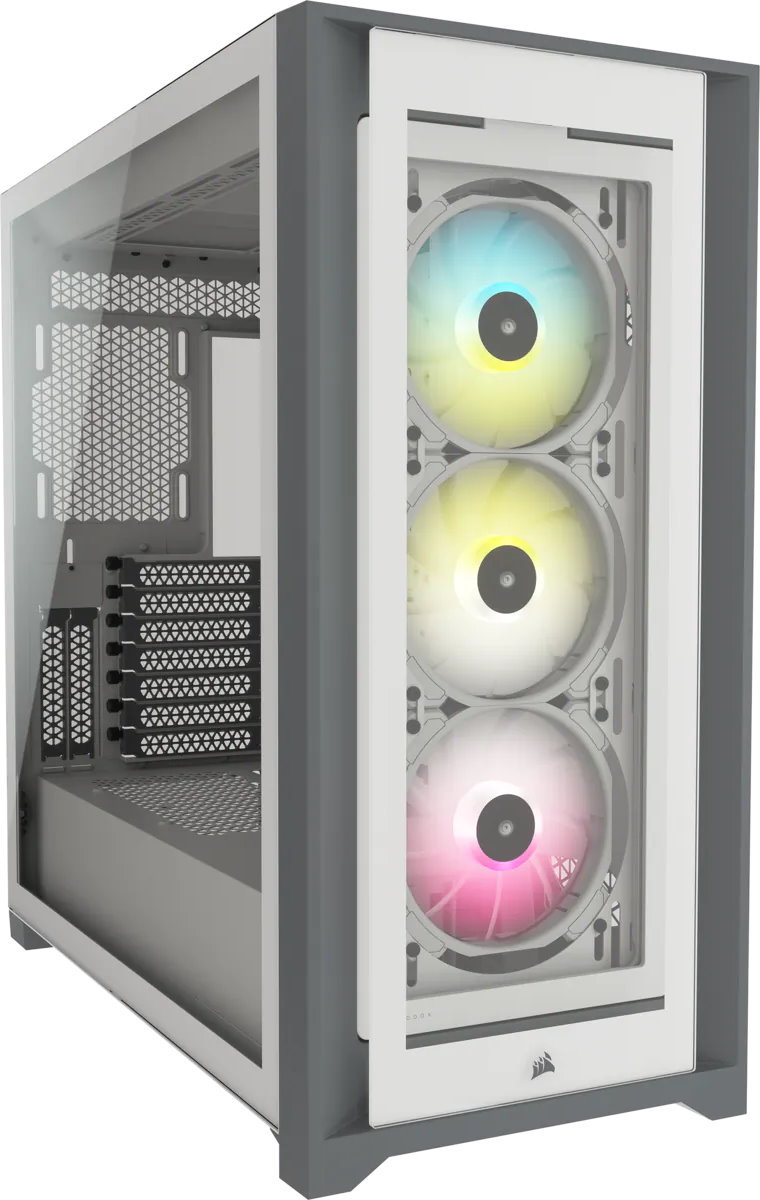 Корпус Corsair iCUE 5000X RGB, ATX, Midi-Tower, 2xUSB 3.0, USB Type-C, белый, Без БП (CC-9011213-WW)