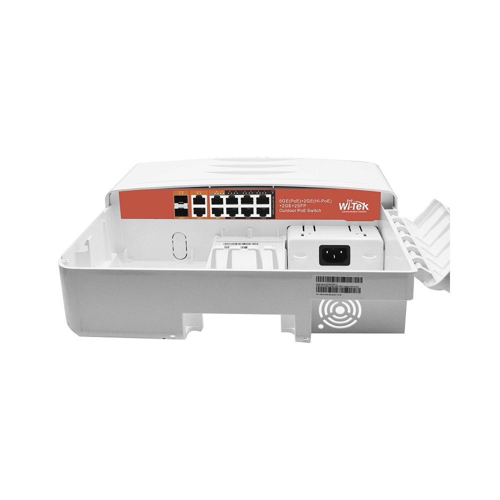 Коммутатор Wi-Tek WI-PS310GF-O, кол-во портов: 10x1 Гбит/с, кол-во SFP/uplink: SFP 2x1 Гбит/с, PoE:8x60Вт (WI-PS310GF-O) - фото 1