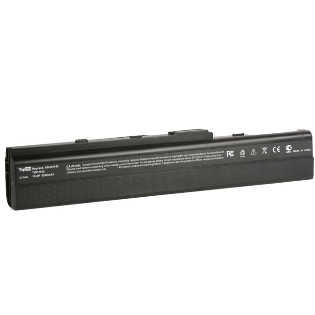 

Аккумуляторная батарея TopON для ASUS A40/A50/A52А/A52JB/K42F/K42JB/K52F/K52JB/K52JK/K62/N82/P42/P52/Pro5/Pro8/X8F/X42J/X42N/X52/X5K/X62 10.8V 4400mAh (TOP-K52), Черный, TOP-K52