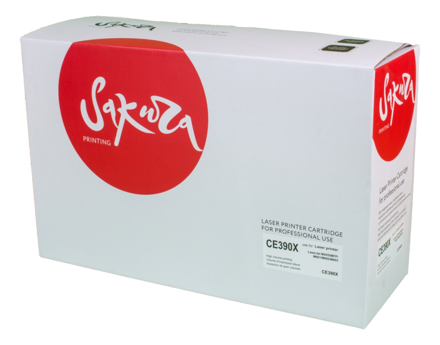 

Картридж лазерный Sakura SACE390X (CE390X), черный, 24000 страниц, совместимый для LaserJet M4555MFP/M601/M602/M603